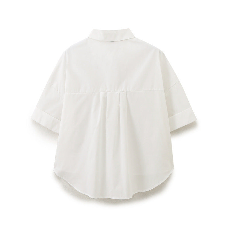 Embroidered Polyester Shorts Silk Shirt