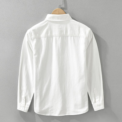 Men's Stitching Long-sleeved Shirt Fashion Cotton Casual All-match Artistic Loose Top