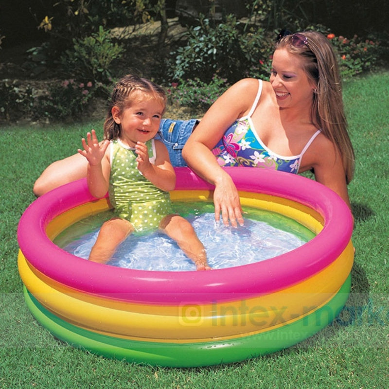 Fluorescent three-ring inflatable pool ball pool