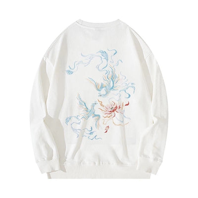 Men's Fleece Padded Coat Embroidered Shirt Round Neck