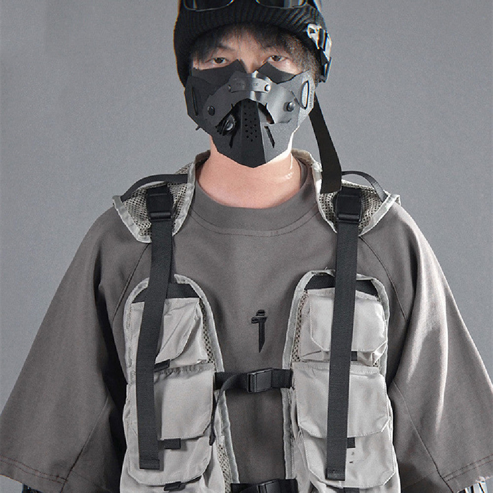 Men's Mechanical Style Multi-pocket Vest Waistcoat