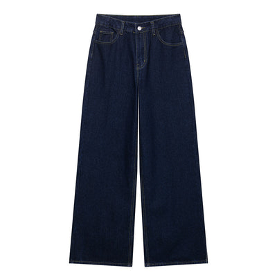 Fashion Loose Blue Denim 2-piece Set Vintage Long Sleeve Shirt Trousers