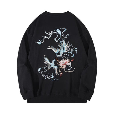 Men's Fleece Padded Coat Embroidered Shirt Round Neck